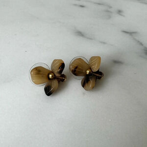J Crew Tortoise Shell and Gold Earrings